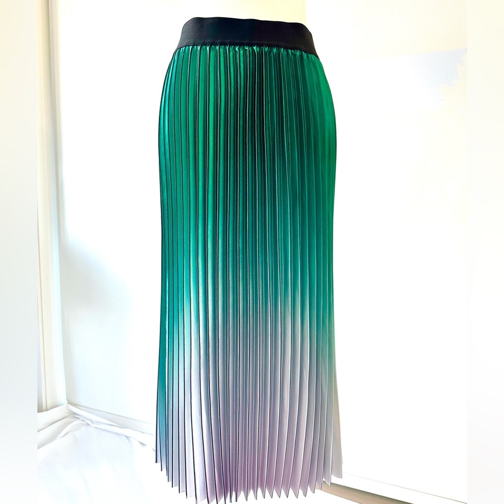 Lucy Paris Green & Silver Gradient A-Line Skirt. So cool